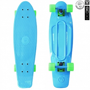 Скейтборд виниловый Y-Scoo Big Fishskateboard 27" 402-B с сумкой, сине-зеленый (RT, 5931rt)